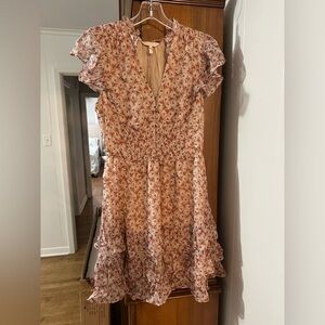Rebecca Taylor Peach Floral Mini Dress